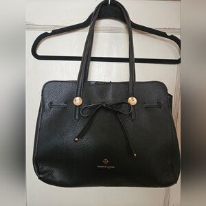 NANETTE LEPORE Purse Black Arabelle Vegan Pebbled Leather Bow Bag